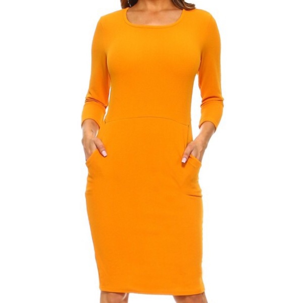 Kangaroo Pocket midi dress-more colors